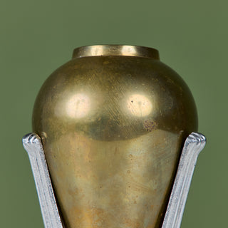 Art Deco Brass and Pewter Vase
