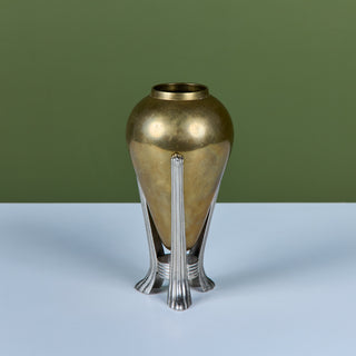 Art Deco Brass and Pewter Vase