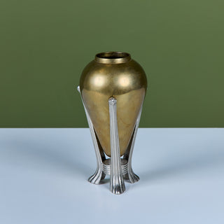 Art Deco Brass and Pewter Vase