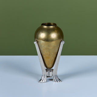 Art Deco Brass and Pewter Vase