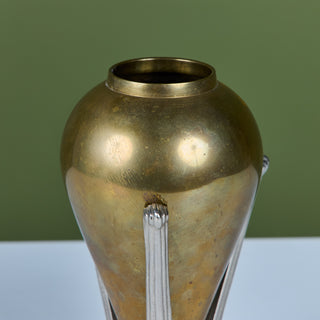 Art Deco Brass and Pewter Vase