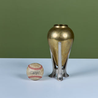 Art Deco Brass and Pewter Vase