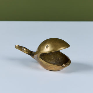 Brass Open Mouth Whale Ashtray