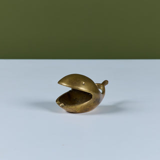 Brass Open Mouth Whale Ashtray