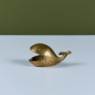 Brass Open Mouth Whale Ashtray