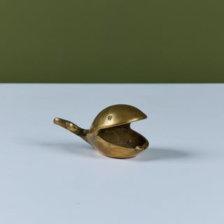 Brass Open Mouth Whale Ashtray
