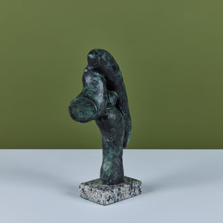 Abstract Bronze Sculpture on Granite Base