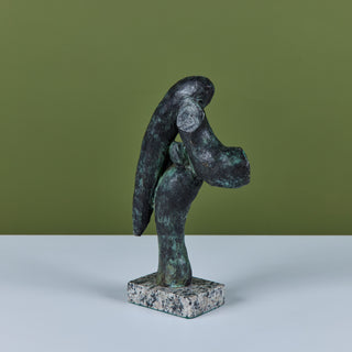 Abstract Bronze Sculpture on Granite Base