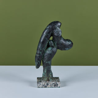 Abstract Bronze Sculpture on Granite Base