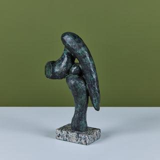 Abstract Bronze Sculpture on Granite Base