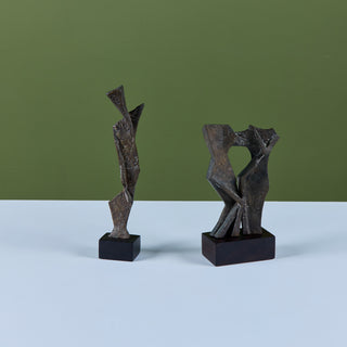 Abstract Bronze Mounted Sculpture