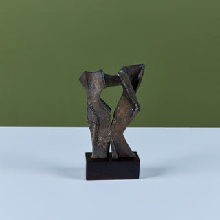 Angular Abstract Bronze Mounted Sculpture