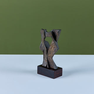 Angular Abstract Bronze Mounted Sculpture