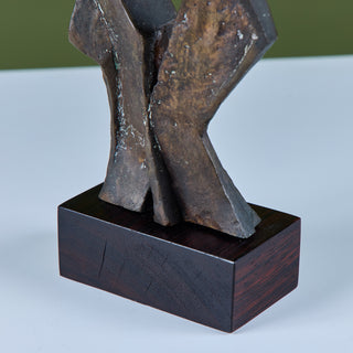 Angular Abstract Bronze Mounted Sculpture