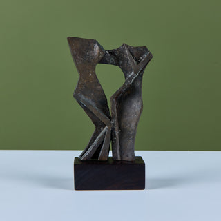 Angular Abstract Bronze Mounted Sculpture