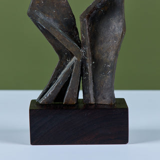 Angular Abstract Bronze Mounted Sculpture