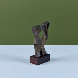 Angular Abstract Bronze Mounted Sculpture