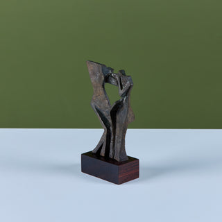 Angular Abstract Bronze Mounted Sculpture