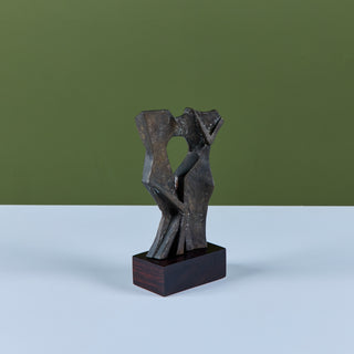 Angular Abstract Bronze Mounted Sculpture