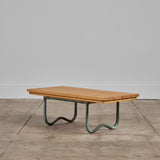 Bronze Patio Beach Table with Wood Top by Walter Lamb for Brown Jordan