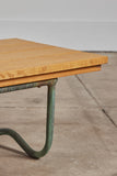 Bronze Patio Beach Table with Wood Top by Walter Lamb for Brown Jordan