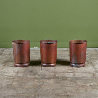 Patinated Copper Waste Bin