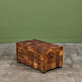 Patchwork Burlwood Coffee Table Chest