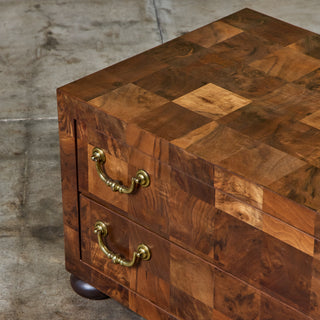 Patchwork Burlwood Coffee Table Chest