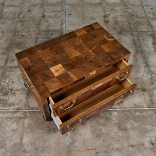 Patchwork Burlwood Coffee Table Chest