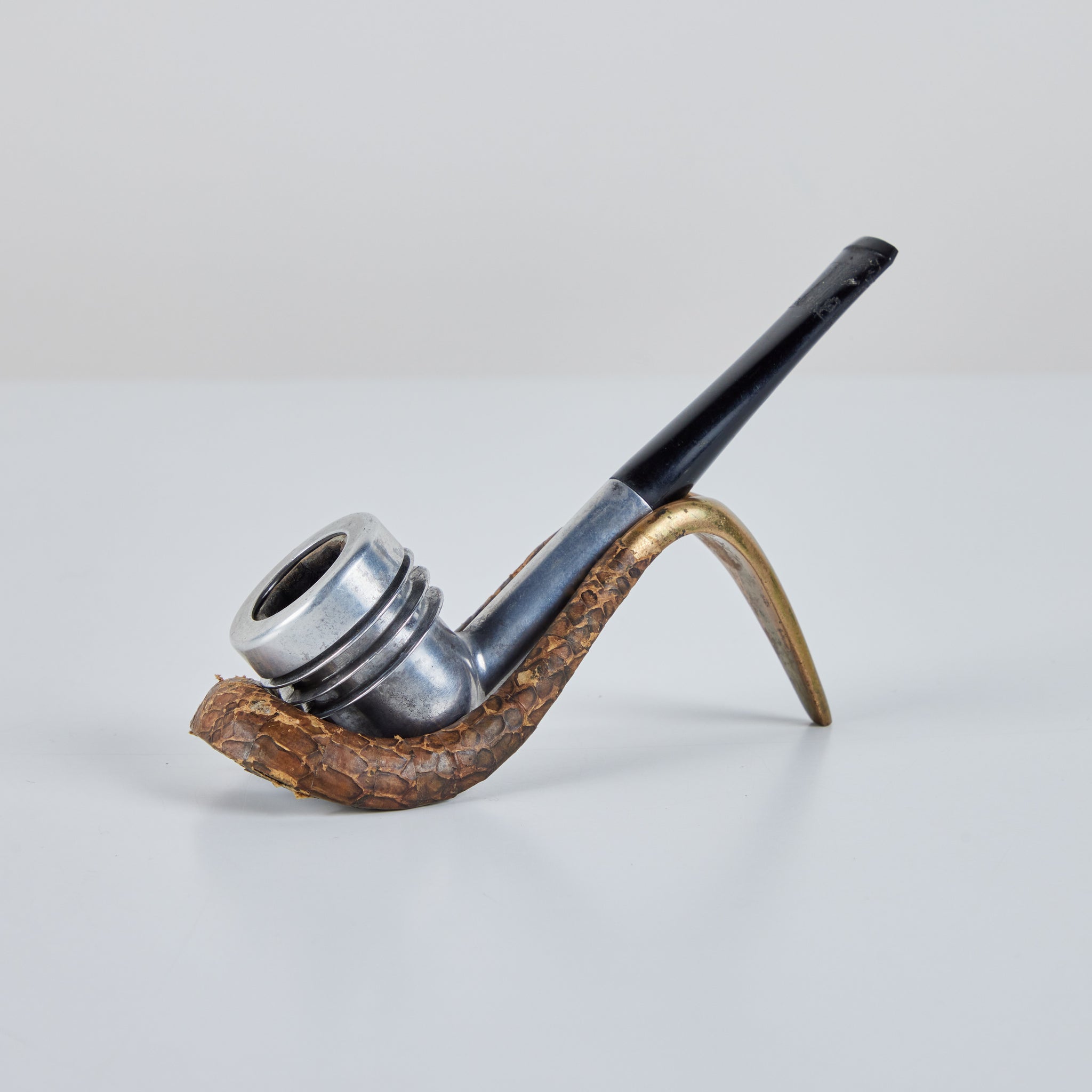 Carl Auböck Snakeskin Wrapped Brass Pipe Stand