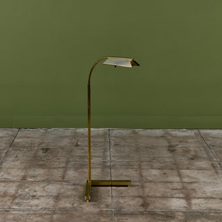 Casella Curved Stem Brass Floor Lamp
