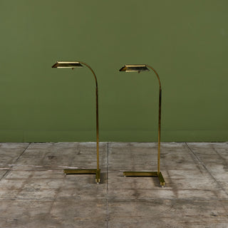 Casella Curved Stem Brass Floor Lamp