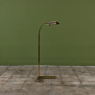 Casella Curved Stem Brass Floor Lamp