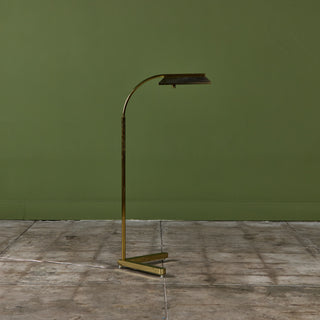 Casella Curved Stem Brass Floor Lamp