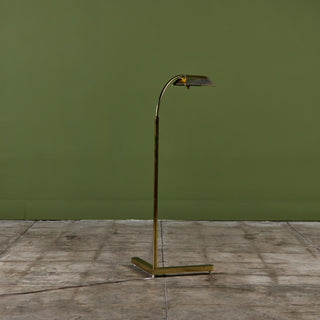 Casella Curved Stem Brass Floor Lamp