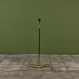 Casella Curved Stem Brass Floor Lamp
