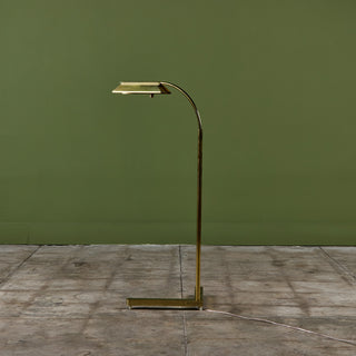 Casella Curved Stem Brass Floor Lamp