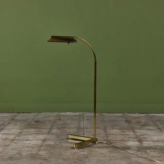 Casella Curved Stem Brass Floor Lamp