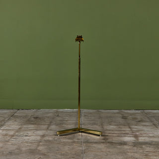 Casella Curved Stem Brass Floor Lamp