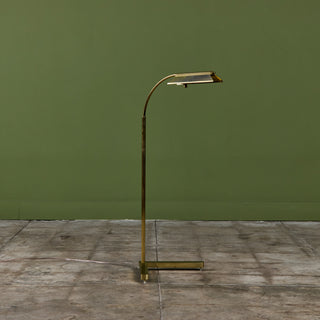 Casella Curved Stem Brass Floor Lamp