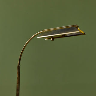 Casella Curved Stem Brass Floor Lamp