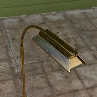 Casella Curved Stem Brass Floor Lamp
