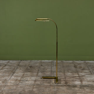Casella Curved Stem Brass Floor Lamp