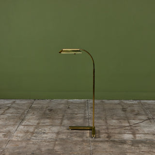 Casella Curved Stem Brass Floor Lamp