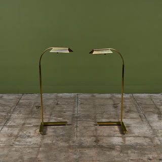 Casella Curved Stem Brass Floor Lamp