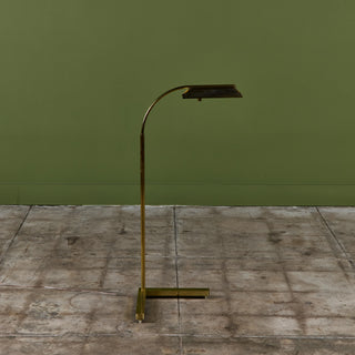 Casella Curved Stem Brass Floor Lamp