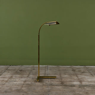 Casella Curved Stem Brass Floor Lamp
