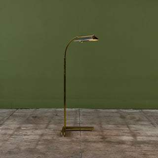 Casella Curved Stem Brass Floor Lamp