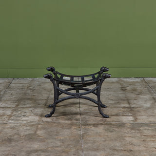 Cast Bronze Dog-Head Curule Stool