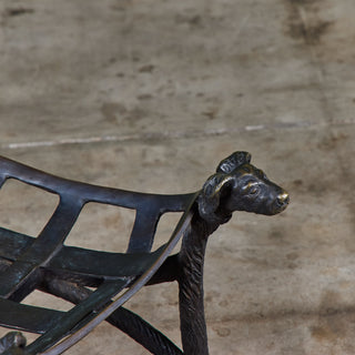 Cast Bronze Dog-Head Curule Stool